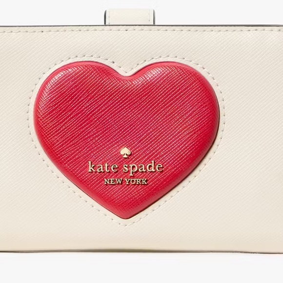 ♠️Kate spade Madison Puffy Heart Medium Bifold Wallet. - Picture 2 of 12